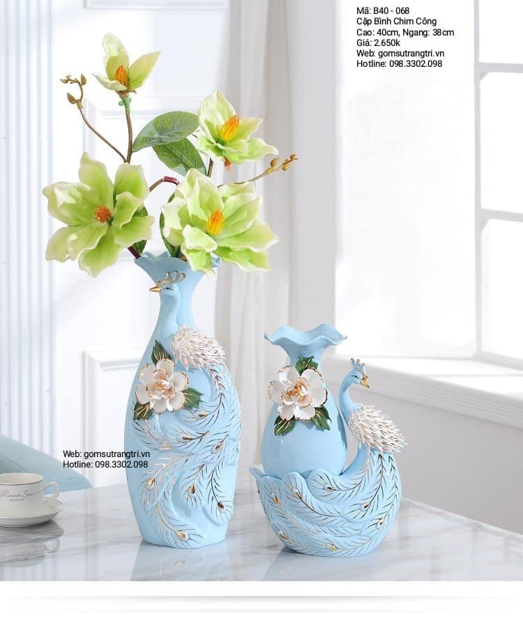 CẶP BÌNH CHIM CÔNG